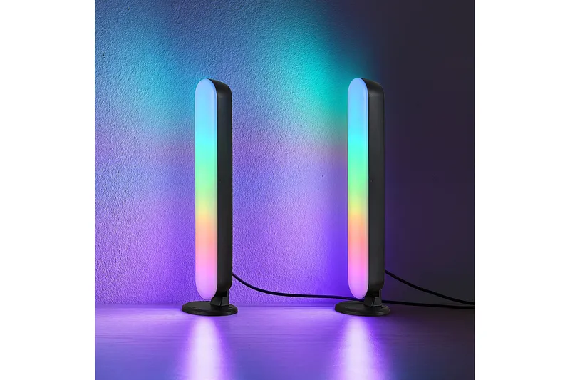 Game LED Bordslampa 2-pack svart RGB - Svart - Products - Belysning - Lampor & belysning inomhus - Sovrumslampa - Sänglampa - Sängbordslampa