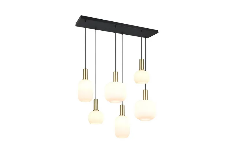 Pendel TRIO Diva 6-del, Mattmässing/vit, 6-del, Mattmässing/vit