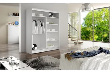 Camino Garderob 150x58x200 cm LED-belysning - Svart/Vit - Products - Förvaring - Garderober & garderobssystem
