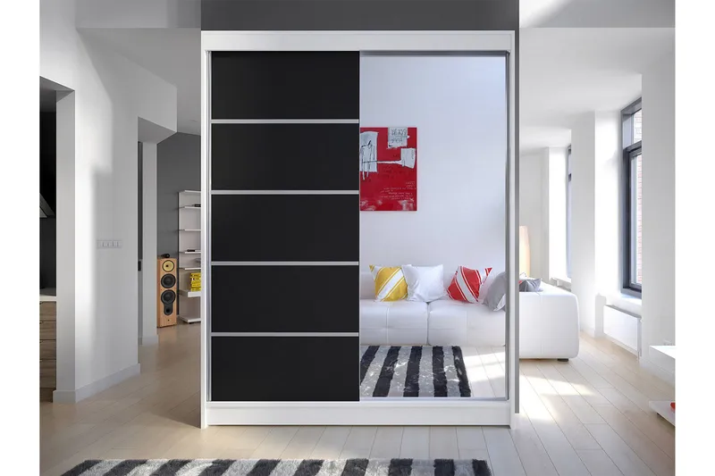 Camino Garderob 58x150 cm LED-belysning - Brun/Vit - Products - Förvaring - Garderober & garderobssystem