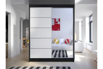 Camino Garderob 58x150 cm LED-belysning - Svart/Vit - Products - Förvaring - Garderober & garderobssystem