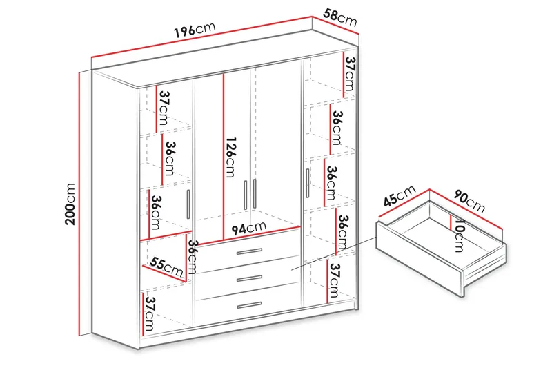 Chavez Garderob 196x200 cm - Beige - Products - Förvaring - Garderober & garderobssystem