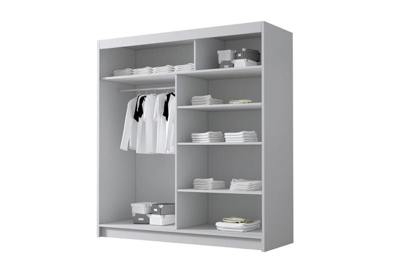 Chavez Garderob med Spegel 180x215 cm - Svart - Products - Förvaring - Garderober & garderobssystem