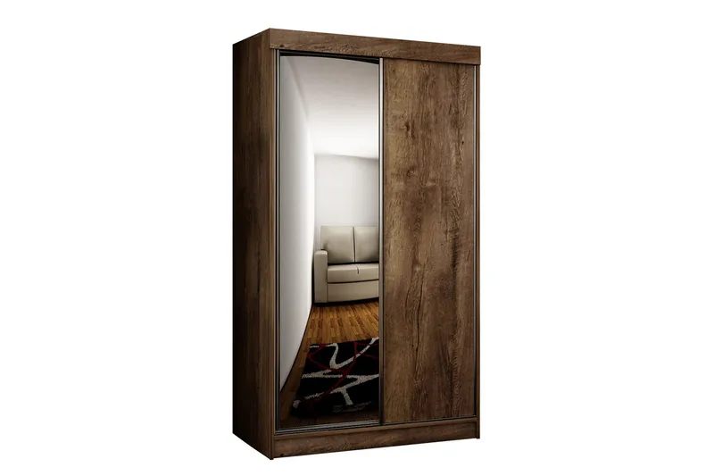 Dunkra Garderob m. Spegel 100x200 cm - Beige - Products - Förvaring - Garderober & garderobssystem