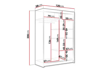 Estella Garderob med Spegel 120x200 cm - Beige - Products - Förvaring - Garderober & garderobssystem