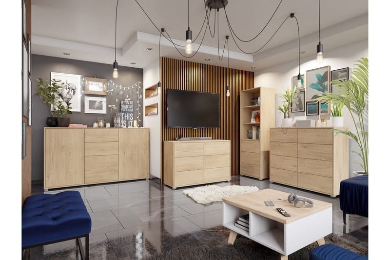 Agawal Möbelset För Vardagsrum - Brun - Products - Förvaring - Förvaringsmöbler - Möbelset för vardagsrum