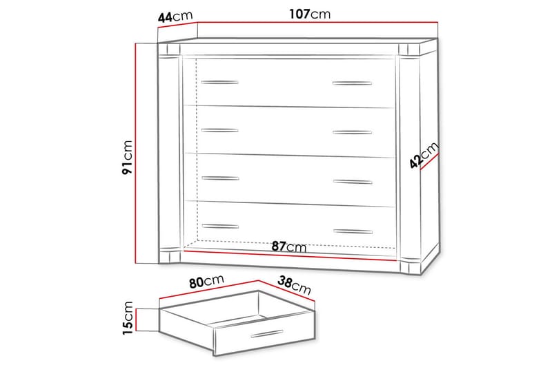 Dallas Skänk 107x43,5x91 cm LED-belysning - Beige/Grå - Products - Förvaring - Förvaringsmöbler - Sideboard & skänk
