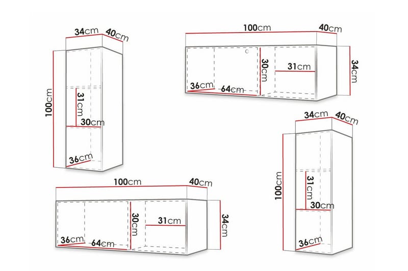 Dunvegan Möbelset För Vardagsrum Black - Products - Förvaring - Förvaringsmöbler - Möbelset för vardagsrum