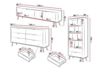 Forba Möbelset För Vardagsrum - Svart - Products - Förvaring - Förvaringsmöbler - Möbelset för vardagsrum