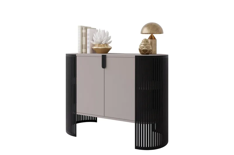 Friend Skänk 120x40 cm, Svart/Beige