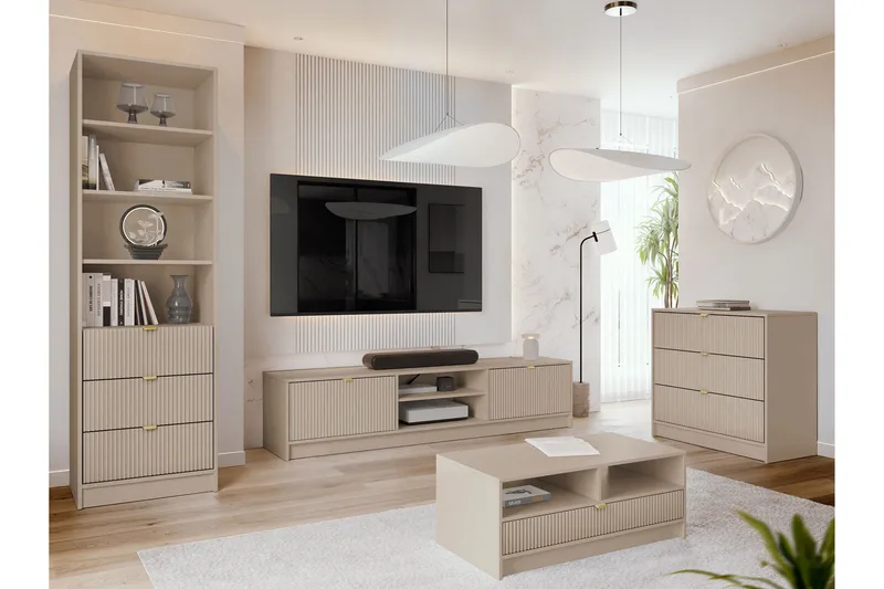 Gudelia Möbelset För Vardagsrum - Beige - Products - Förvaring - Förvaringsmöbler - Möbelset för vardagsrum