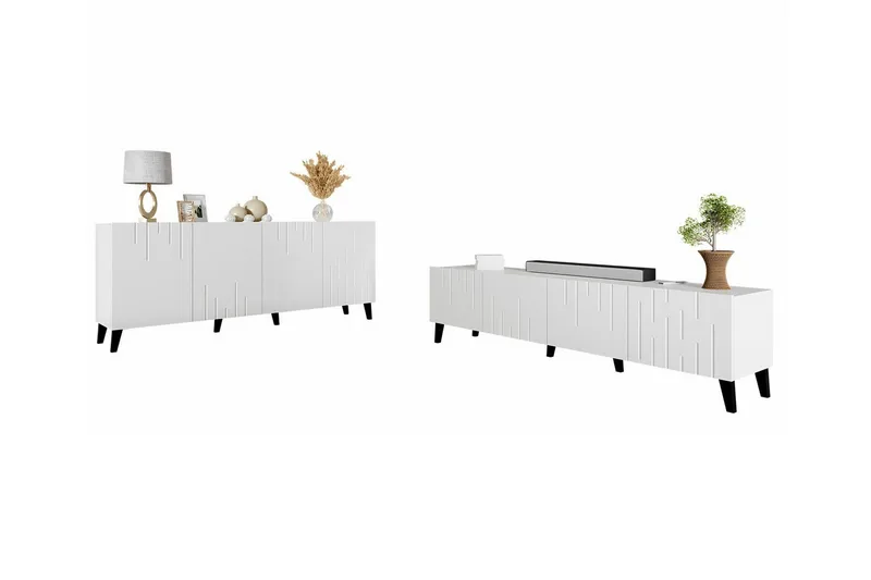 Kintore Möbelset För Vardagsrum White