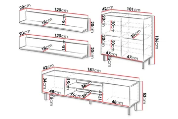 Lionel Möbelset För Vardagsrum - Kashmir - Products - Förvaring - Förvaringsmöbler - Möbelset för vardagsrum