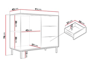Salmor Skänk 91x42 cm - Vit - Products - Förvaring - Förvaringsmöbler - Sideboard & skänk