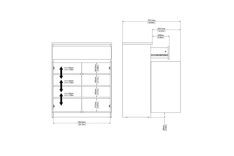 Salomns Skänk 80,4x40 cm - Vit - Products - Förvaring - Förvaringsmöbler - Sideboard & skänk