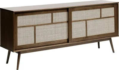 Yuma skänk i smoked oak med rotting detaljer, skjutdörrar - Smoked oak - Products - Förvaring - Förvaringsmöbler - Sideboard & skänk