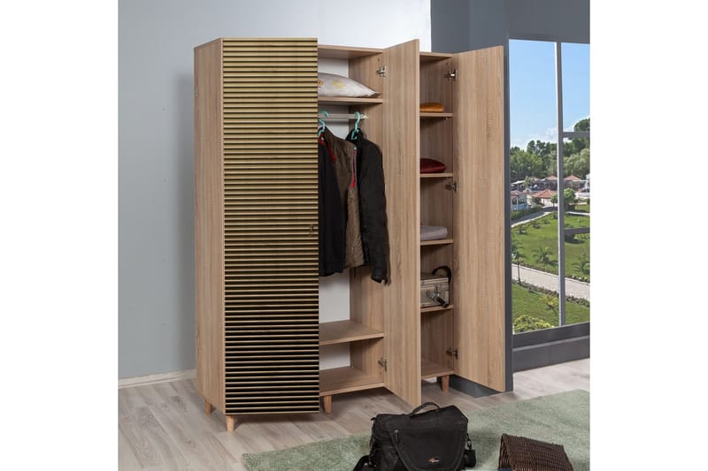 Brokind Garderob 135 cm - Brun/Ek - Products - Förvaring - Garderober & garderobssystem - Garderobsskåp