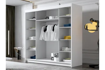 Dianna Garderob 200x215 cm - Svart/Vit - Products - Förvaring - Garderober & garderobssystem - Garderobsskåp