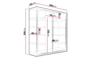 Dunkra Garderob 200x200 cm - Beige - Products - Förvaring - Garderober & garderobssystem - Garderobsskåp