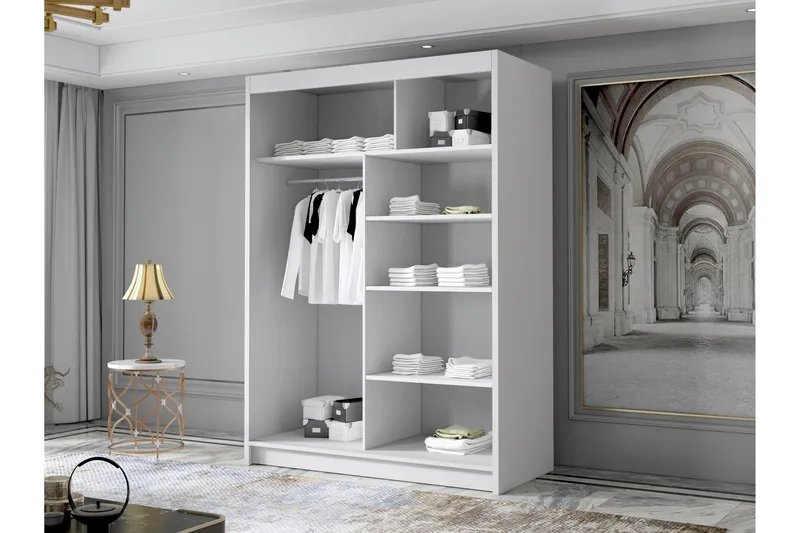 Lungos Garderob 120x200 cm - Beige - Products - Förvaring - Garderober & garderobssystem - Garderobsskåp