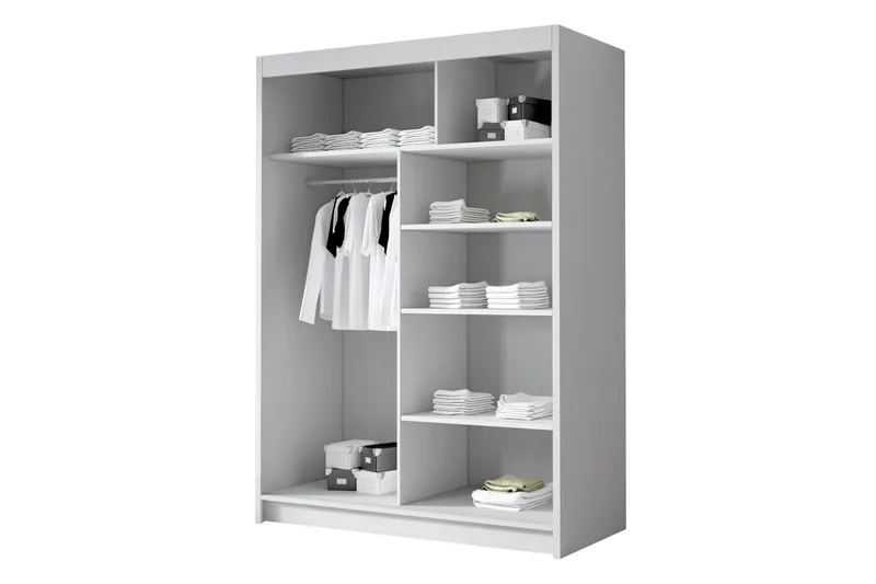 Lungos Garderob 120x200 cm - Vit/Svart - Products - Förvaring - Garderober & garderobssystem - Garderobsskåp