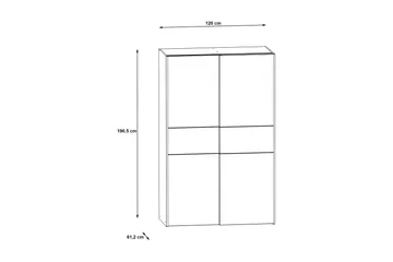 Shipts Garderob 62x120 cm - Vit/Brun - Products - Förvaring - Garderober & garderobssystem - Garderobsskåp