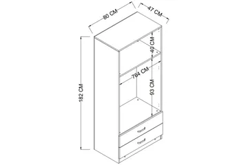 Yaman Garderob 80x182 cm - Mattvit - Products - Förvaring - Garderober & garderobssystem - Garderobsskåp