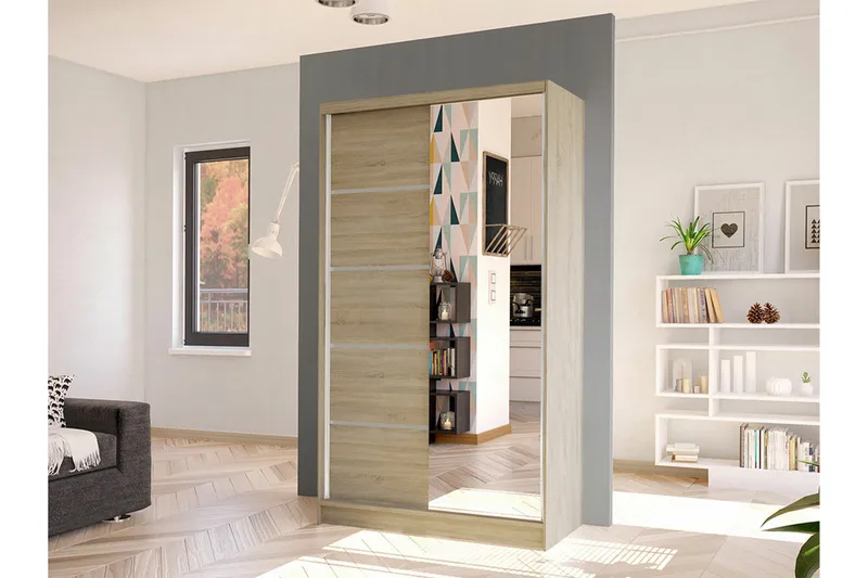 Glenmore Garderob m. Spegel Brown - Products - Förvaring - Garderober & garderobssystem