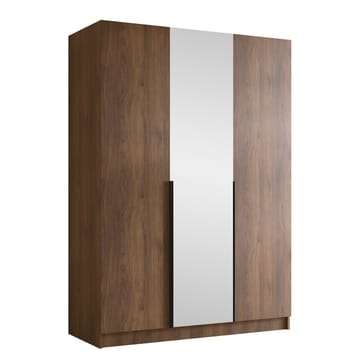 Herrljunga Garderob med Spegel 150x215 cm - Brun/Svart/Spegel - Products - Förvaring - Garderober & garderobssystem