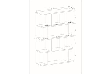 Bokhylla Nachusa Bokhylla 90x25 cm Trä/Natur, Vit - Products - Förvaring - Hylla - Bokhylla