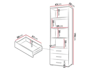 Lindesberg Bokhylla 63 cm - Vit - Products - F örvaring - Hylla - Bokhylla