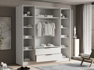 Kelros Garderob med Spegel 200x216 cm - Beige - Products - Förvaring - Garderober & garderobssystem