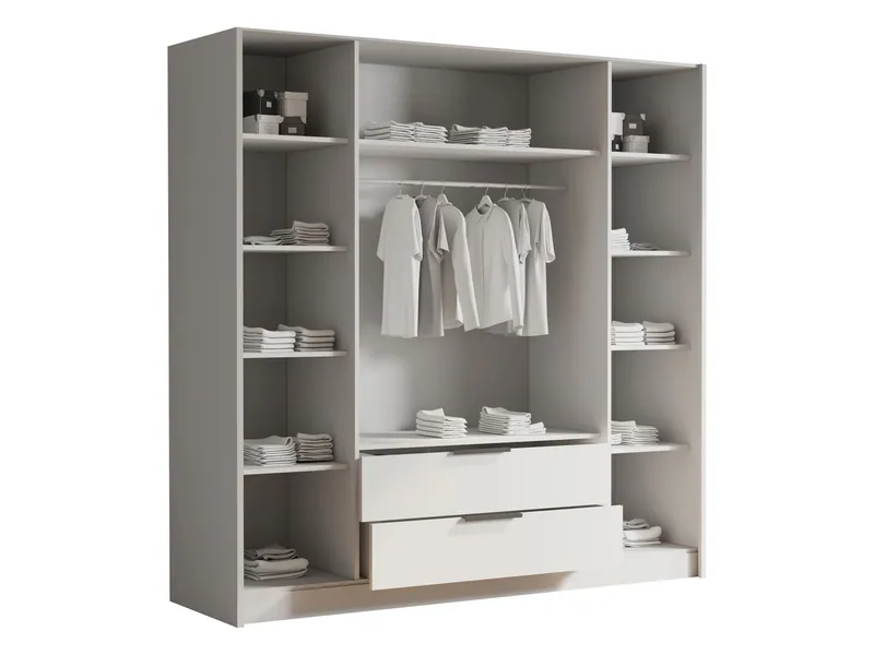 Kelros Garderob med Spegel 200x216 cm - Beige - Products - Förvaring - Garderober & garderobssystem