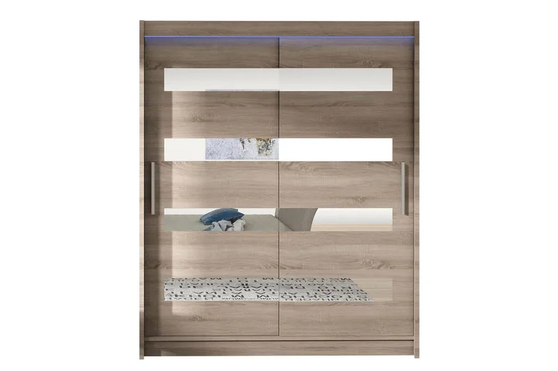 Leila Garderob med Spegel 150x200 cm, Beige