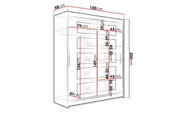 Leila Garderob med Spegel 150x200 cm - Beige - Products - Förvaring - Garderober & garderobssystem
