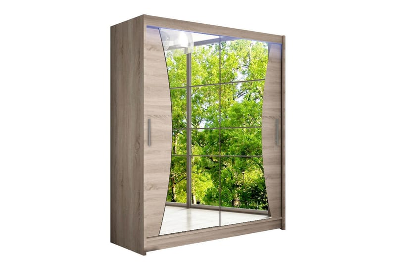 Leila Garderob med Spegel 150x200 cm, Beige