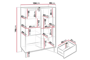 Bjurholm Vitrinskåp 104x146 cm - Grön - Products - Förvaring - Skåp - Vitrinskåp