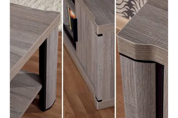 Dallas Vitrinskåp 58x43,5x192 cm - Grå/Vit - Products - Förvaring - Skåp - Vitrinskåp