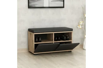 Drago Skoskåp 80 cm - Valnöt/Svart - Products - Förvaring - Skåp - Förvaringsskåp