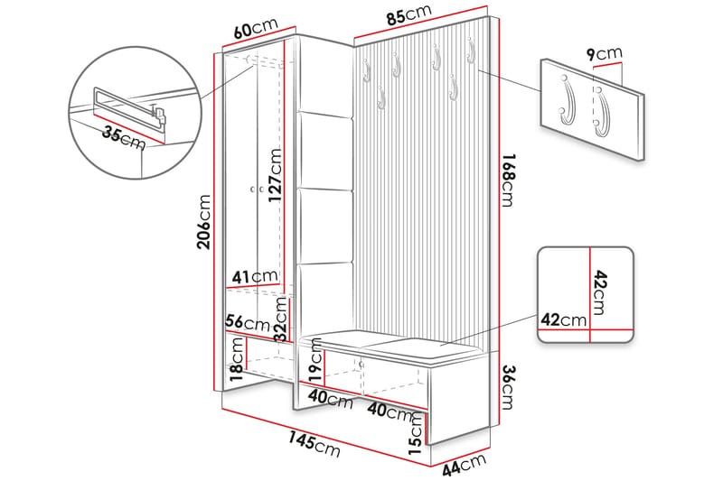 Dunvegan Highboard Grey - Products - Förvaring - Skåp - Förvaringsskåp