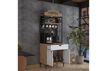 Flerfunktionsskåp Cerreta 157 Valnöt / Vit - Vit/Mörkfärgat trä - Products - Förvaring - Skåp - Förvaringsskåp