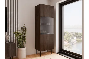 Hammarstrand Vitrinskåp 40 cm djup 60 cm bred 183 cm hög Trä Valnöt Glas - Valnöt - Products - Förvaring - Skåp - Vitrinskåp