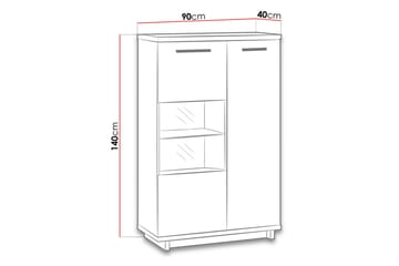 Ingram Vitrinskåp 40x90 cm - Ek/Svart - Products - Förvaring - Skåp - Vitrinskåp