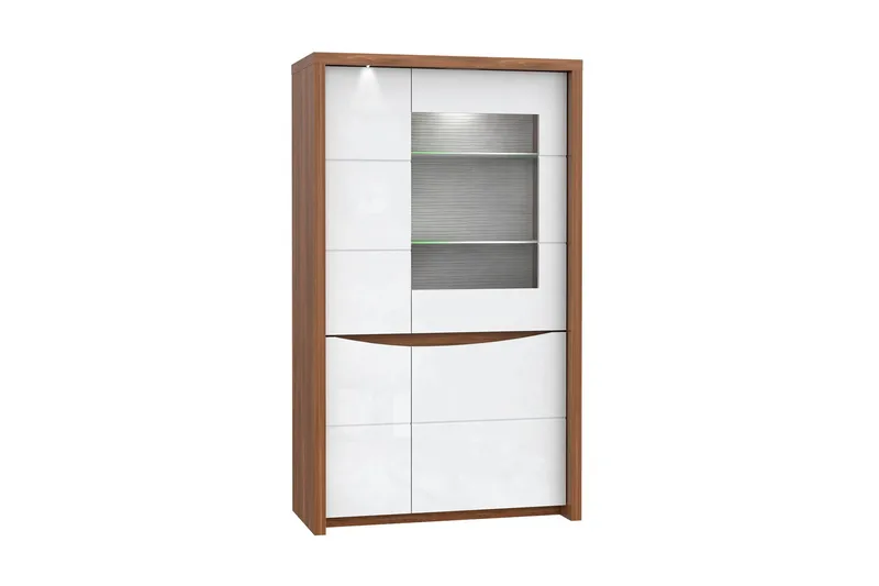 Keoisha Vitrinskåp 42 cm djup 94 cm bred 159 cm hög Trä, Brun/Vit
