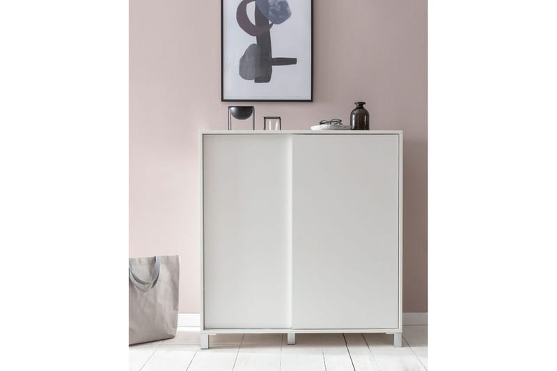 Skoskåp Wohnling melaminbelagd MDF, skjutdörrar, för 20 par Vit - Vit - Products - Förvaring - Skåp - Förvaringsskåp