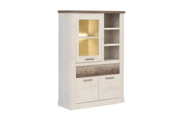 Talebi Skänk 41 cm djup 108 cm bred 212 cm hög Ljust Trä - Brun/Vit - Products - Förvaring - Skåp - Vitrinskåp