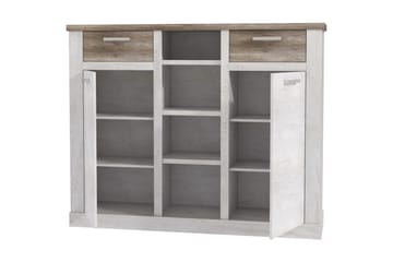 Talebi Skänk 41 cm djup 160 cm bred 128 cm hög Ljust Trä - Brun/Vit - Products - Förvaring - Skåp - Vitrinskåp