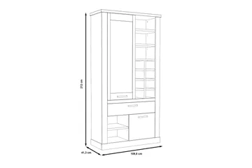 Talebi Vitrinskåp 41 cm djup 108 cm bred 212 cm hög Ljust Trä - Brun/Vit - Products - Förvaring - Skåp - Vitrinskåp