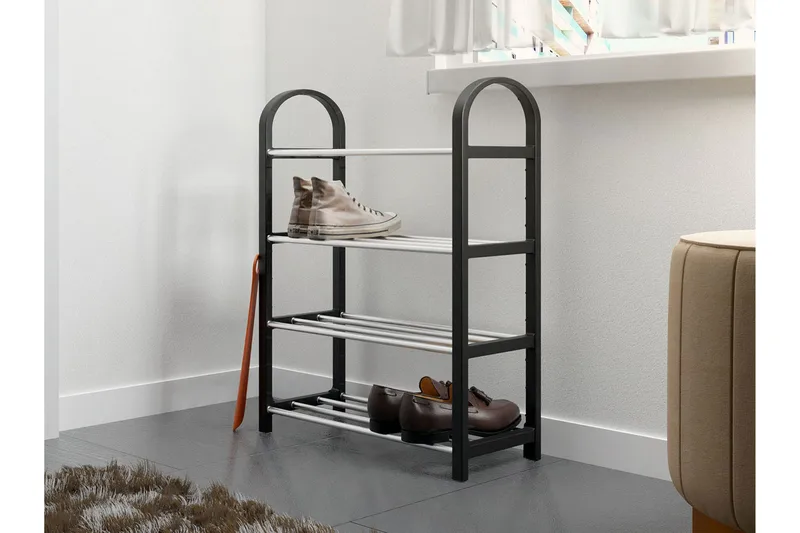 Cencja Skohylla 50x18 cm - Svart/Silver - Products - Förvaring - Skoförvaring - Skohylla & skoställ