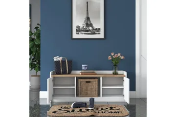 Caraway Skobänk 120x45 cm Vit/Brun - Hanah Home - Products - Förvaring - Skoförvaring - Skobänk & skohylla med bänk